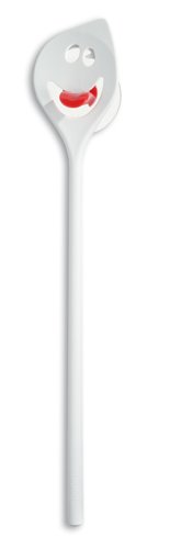 koziol Kochlöffel mit Wandhalter Oliver, Kunststoff, solid weiß, 3,4 x 5,3 x 31,2 cm - 2