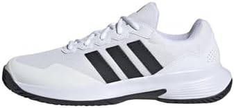 adidas Uomo GAMECOURT 2 Tennis Shoes, Ftwr White/Core Black/Silver Met., 44 EU