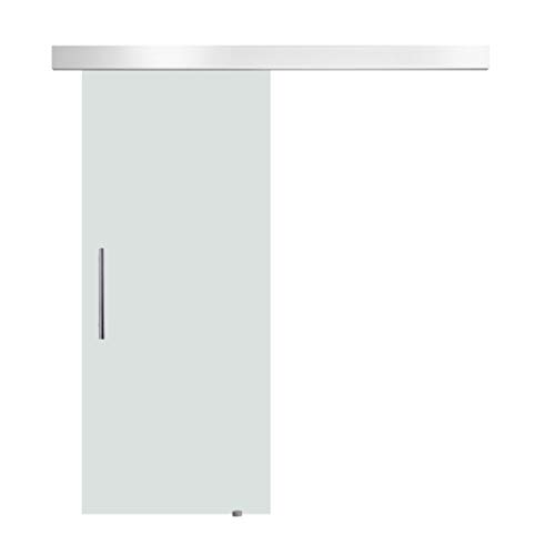 HOMCOM Puerta Corredera Transparente de Cristal Sin Obra - Vidrio con 8mm de Espesor - 205x77.5 cm