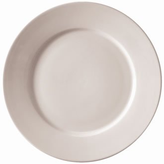Athena Hotelware Lot de 12 assiettes de service à bords ronds en porcelaine Blanc
