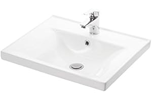 VE.CA.s.r.l. Lavabo ad Incasso Sava 55 in Ceramica Bianca di Alta qualità - arredo Bagno mensola lavabo casa