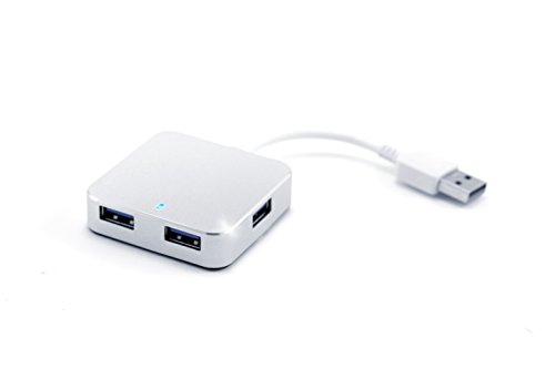 CSL – 4 Port USB 3.0 HUB (Super Speed) | 4 Port Hub (Verteiler) | bis zu 5 Gb/s | für Windows, Linux und MAC (Macbook, Macbook Air, Macbook Pro etc.) | Desktop-PC / Laptop / Tablet-PC | Plug & Play | Hot Swapping | abwärtskompatibel (USB 2.0 und USB 1.1) | Anti Print | silber | Alu Gehäuse - 3