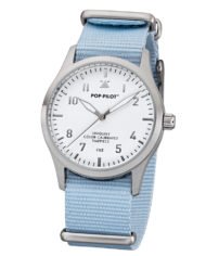 POP-PILOT® Fliegeruhr CUZ T04 I pastel blau I auswechselbares Natostrap I 3 ATM wasserfest I 36,5 mm POP-PILOT® Fliegeruhr CUZ T04 I pastel blau I auswechselbares Natostrap I 3 ATM wasserfest I 36,5 mm