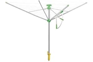 JUWEL Wäschespinne Novaplus 500 Easy (für 4-5 Wäscheladungen, Wäscheschirm mit Schutzhülle und Eindreh-Bodenhülse, Einhand-Automatik, Spannweite 1,95 m) 30087