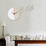 qwer The decor is modern marriage room wall clock mirror clocks living room mute continental clock fly-on personality clocks Z084, Gold