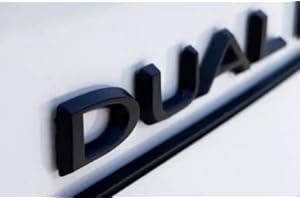 EV VISH Rear Trunk DUAL MOTOR Emblem Sticker Kit - 3D DUAL MOTOR Emblem - Suitable For TESLA Models 3/Y/S/X - Fishing Line, Adhesive Remover, Microfibre Cloth Included (Black)