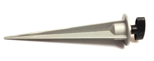 HTH Art. 402 Erdspieß, Erdspiess Silber für Lampen Strahler Fluter 175mm aus Aluminiumdruckguss