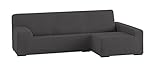 Para todo tipo de sofás Eysa Funda Chaise Longue Elástica, Tela, Tres Plazas, Gris