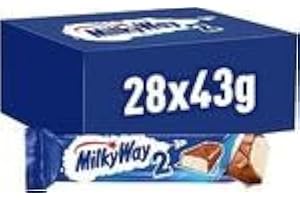 Milky Way Chocolate Bars, Nougat & Milk Chocolate Bulk Box, 28 x 43g, Ideal for Party Bag Fillers, Snacks or Hamper