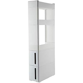 DoubleBlack Schmal Schrank 17 cm Breit Regal Nischenregal 2 Schubladen