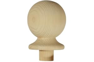 Blueprint Joinery Pine Ball Newel Post Cap, Clear Pine Ball Newel Cap, to fit 82mm Newel Posts, 95 x 75mm (Full Cap)