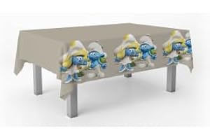 BeenSmile, Tovaglia Puffi, tovaglia per decorazione di compleanno, articoli per feste per bambini, celebrazioni e compleanni, 1 pezzo, 120 x 180 cm,