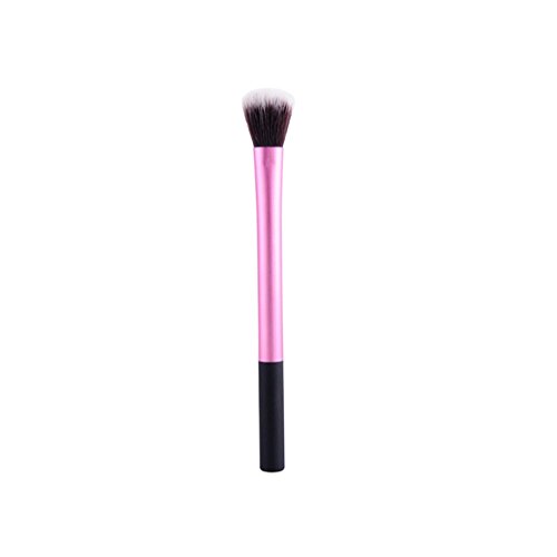 TimeSong Professional Cosmetics Highlighter Brush Setting Brush Plastic Handle Fiber Wool Foundation Brush (Pink blush)