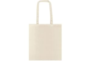 Genérico Bolsas de algodón reutilizables, 41 x 37 cm, lote de 20 unidades, asas largas, 140 g, ideales para compras, manualidades, comercios, promociones