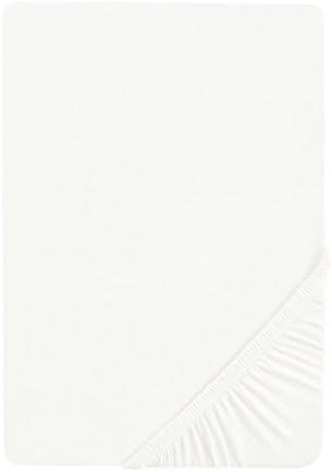 Castell 77113/001/040 Jersey-Stretch Fitted Sheet, White, 90 x 190-100 x 200 cm