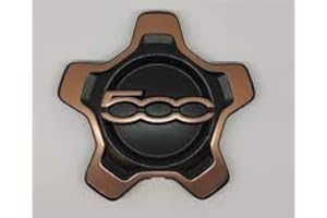 DITOSI Coprimozzo Copribbuloni per Fiat 500X dal 2014 a oggi Coppetta cerchi (Nero con bordo Bronzo)