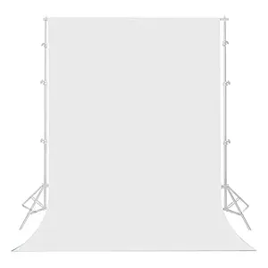 HOJI 8 x 10 ft White Screen Backdrop Background for Photography, Polyester Fabric Black Photo Backdrop Curtain Background Screen Collapsible Seamless for Photo Video Studio (Stand NOT Included)