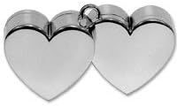 12 x Silver Double Heart Balloon Weights