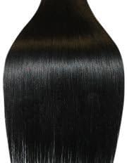 Double Wefted, 24 inch Double thickness JET BLACK (Col 1). Full Head Clip in Human Hair Extensions. High quality Remy Hair!