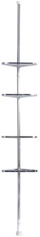 Empire Home Solutions 4 TIER SILVER CHOME ADJUSTABLE EXTENDABLE TELESCOPIC CORNER STORAGE CADDY SHELF ORGANISER FOR BATHS OR SHOWER