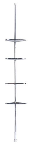 Empire Home Solutions 4 TIER SILVER CHOME ADJUSTABLE EXTENDABLE TELESCOPIC CORNER STORAGE CADDY SHELF ORGANISER FOR BATHS OR SHOWER