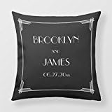 Printed Pillow Cases Wedding Great Gatsby Style 18 In Square Cushion Covers