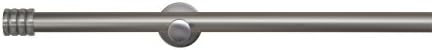 'Curtain Pole Diameter 16 mm for different colours "Groove Ring Top Curtain Rod Curtain Pole, chrome matt, 90 cm