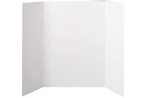 FOAMBOARD WAREHOUSE White Tri-Fold Foam Presentation Board – A1 Size (840 x 594mm) – 1 Board – Spotlight Display for Artwork, Exhibitions & School Projects – Rigid & Lightweight