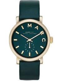 Marc Jacobs MBM1268 para mujer Baker correa de piel color verde Reloj de aguja