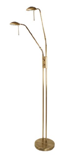 Juma 2 Light Adjustable Floor Standard Antique Brass Finish
