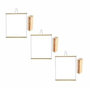 YAJNAS 1.5x2 Feet, 3 Pieces Roll up Wooden White Board/ Marker Board for Child and Teaching with Wall Hanging for Kids (18 Inches x 23 Inches) and 3 Premium Wooden Duster (Pack of 3 Set)