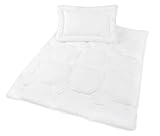 ZOLLNER Set de Couette et Coussin pour enfant, 40x60 + 100x135 cm, blanc