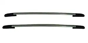 SPEEDOZ Car (Drill Free) Roof Rails in Silver with Black Legs for Tata NEXON (Set of 2 Pieces)