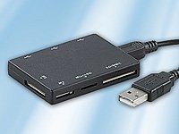 c-enter Winziger Multi-Card-Reader mit 3-fach USB-Hub - 4