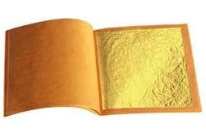 SIM GOLD LEAF Heft mit 10 Blättern aus 24 Karat Gold 80 mm x 80 mm
