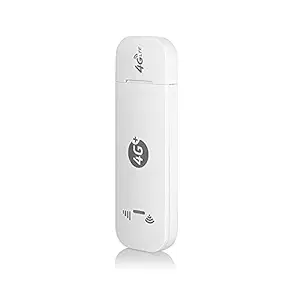 WorldCare 4G LTE USB Modem Mobile WiFi Hotspot with SIM Card Slot 150M s DL 50M s UL Max 10 Devices External Antenna Ports White, US Version