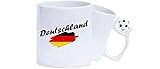 Glänzende Oberfläche Shirtinstyle Kaffeepott Kaffeetasse Deutschland Flagge, Land, Länder, weiß