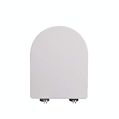 WSX Sedili WC Universale A Forma di U/V con Ghiera A Caduta Mute Coperchio Igienico Rimovibile Facile da Pulire Adatto A Famiglie Hotel Bagni Sedile WC,White-42cm*33cm