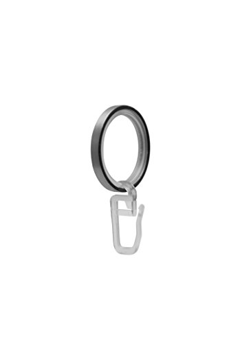 GARDUNA 20 FLACHRINGE | edelstahl-optik | Set à 20 Stück | Metall – mit Gleiteinlage | für Ø16 & Ø20mm Gardinenstangen - 2