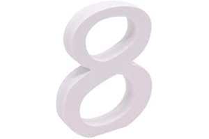 CABLEPELADO - Numero 8 in legno - 11 cm - decorazione - artigianato - legno - personalizzabile - 3D - Primer bianco