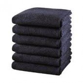 6 Serviettes 50X80 Special Coiffeur Noir Pur coton Qualité Professionnel Vandenhove Linge De Maison