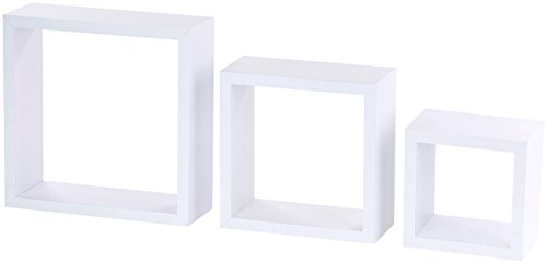 Carlo Milano 3er-Set Quadratische Wandregale, bis 25 x 25 x 9 cm, weiß - 2