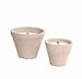 Produktbild Topf Tontopf mit Kerze (outdoor), WMG Ton Beige Weiß H 10 cm D 13 cm