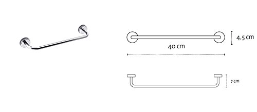 Kapitan 40 cm Handtuchhalter V2A 18/10 Edelstahl Handtuchständer, Handtuchstange, AISI 304 18/10, poliert, Wandmontage, Made in EU, 20 Jahre Garantie - 6