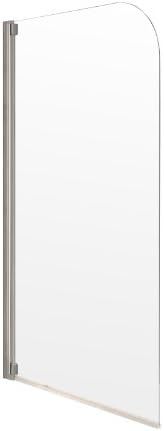 Aqualux800mm Half Frame Bath Screen, Polished Silver/ Clear