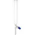 BOROSILICATE GLASS CHROMATOGRAPHY COLUMN PLAIN WITH TEFLON KEY ROTAFLOW ONE UNIT. BORE(30MM). LENGTH(600MM.).