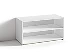 Lieferumfang: 1 x TV Regal in Weiß / 90x39x45cm (BxTxH) / Regal mit 2 Fächern ideal als Unterschrank für Fernseher geeignet / Spanplatte / Erhältlich in verschiedenen Dekors und Breiten