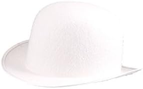 White 20s 1920s 30s Felt Bowler Hat Dancer Old England Fancy Dress Accessory