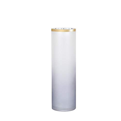 JJXZM Glasvasen for Mittelstücke Günstige Bulk-Grau Gradient Scrub Zylinder Vasen for hydroponischen Reich Bambus Getrocknete Blumen (Size : 30cm)