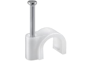 PERFECTHD 100x Kabelschelle | 14 mm | Nagelschelle Kabelklemme Kabelhalter Haftclips mit eingestecktem Nagel | Höhe: 16,4 mm | Weiß | 100 Stück